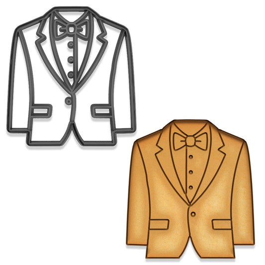 Bow Tie Tuxedo Cookie Cutter – 4x3.69" Stylish Suit Design for Weddings & Events (Random Color)