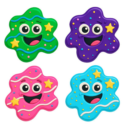 Wiggly SpaceBlob Cookie Cutter & Stamp 4x4" for Baking & Fondant Clay Embosser