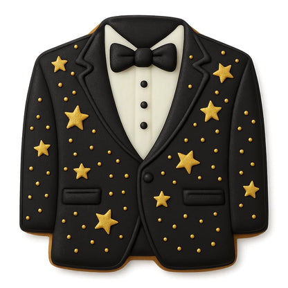 Bow Tie Tuxedo Cookie Cutter – 4x3.69" Stylish Suit Design for Weddings & Events (Random Color)
