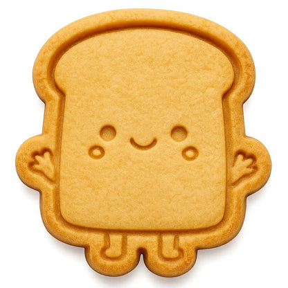 Kawaii Bread Toast Slice Cookie Cutter - 4x3.8" Fun Kids Baking Design