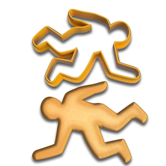 Crime Scene Body Outline Cookie Cutter, Style 1 (4x2.8") - Perfect for Mystery or Halloween-Themed Baking and Crafts
