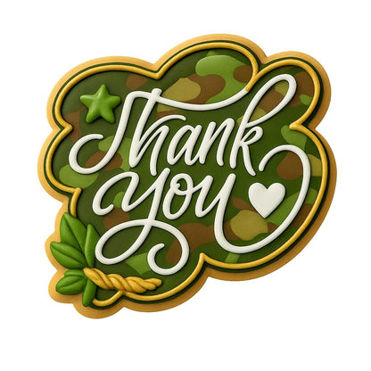 Mighty Gadget Elegant Thank You Cookie Cutter & Stamp - 4x3.76" Script Message Cookie Mold (Random Color)