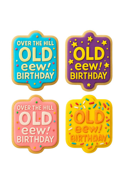 Mighty Gadget Over the Hill Novelty Cookie Cutter & Stamp - 4x3.2" Humorous Shape for Celebration Baking (Random Color)