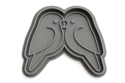 Heartfelt Lovebirds Cookie Cutter - 4x3.1" Quality Baking Tool