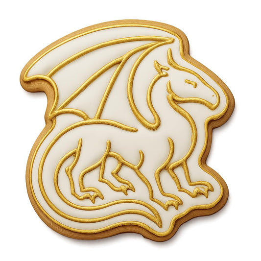 Gilded Dragon Cookie Cutter - 4x3.8" Premium Baking Design Set