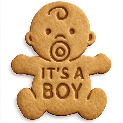Mighty Gadget Baby Boy with Pacifier Cookie Cutter & Stamp - 4x3.2" Adorable Design for Baby Showers (Random Color)