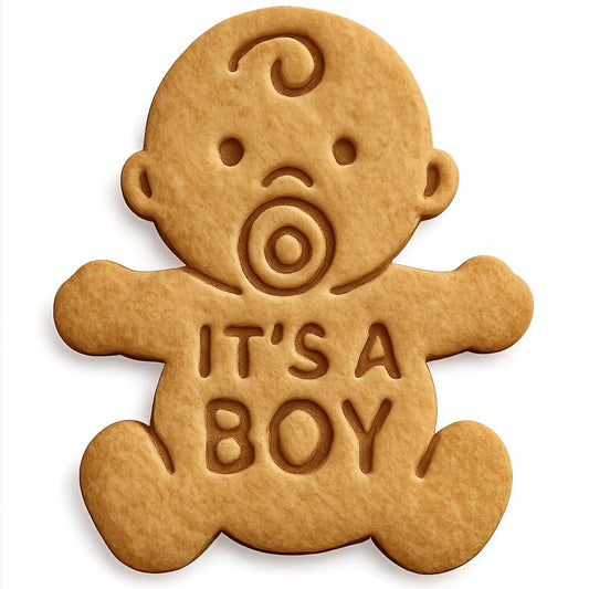 Mighty Gadget Baby Boy with Pacifier Cookie Cutter & Stamp - 4x3.2" Adorable Design for Baby Showers (Random Color)