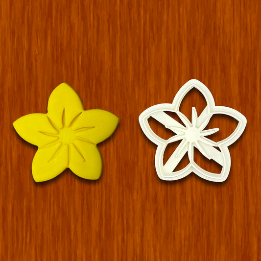 Frangipani Plumeria Flower Cookie Cutter - 3.75x3.5", Tropical Bloom for Creative Baking
