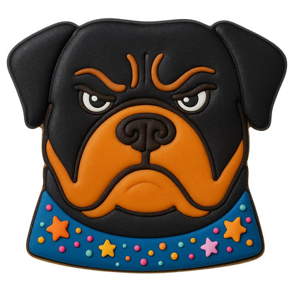 Mighty Gadget Angry Rottweiler Dog Cookie Cutter & Stamp - 4x3.63", Fierce Pup Design for Bold Bakers (Random Color)