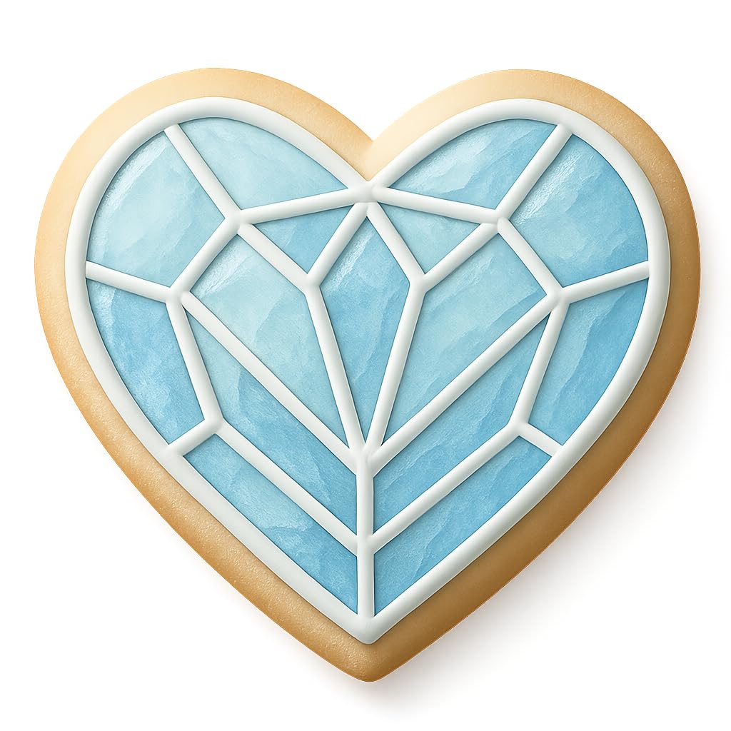 Crystal Heart Gem Cookie Cutter - 4x3.3" Premium Party Design Tool