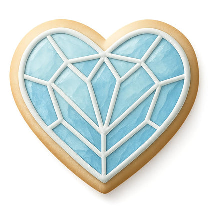 Crystal Heart Gem Cookie Cutter - 4x3.3" Premium Party Design Tool