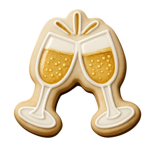 Champagne Toast Cookie Cutter - 4x3.4" Party Celebration Baking Fun
