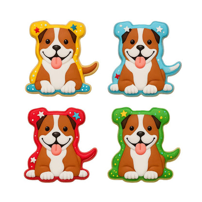 Smiling American Pitbull Cookie Cutter & Stamp 4x3.8" for Baking Fondant Clay
