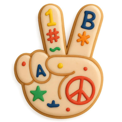 Peace Sign Hand Gesture Cookie Cutter 4x3.1" for Baking & Fondant Clay Gifts