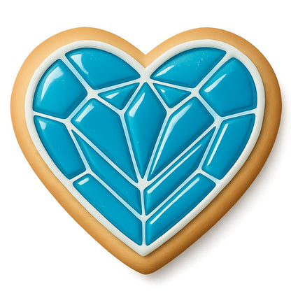 Crystal Heart Gem Cookie Cutter - 4x3.3" Premium Party Design Tool