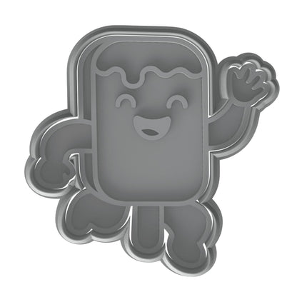 Happy Dancing Popsicle Cookie Cutter & Stamp 4x3.6" for Baking & Fondant Clay