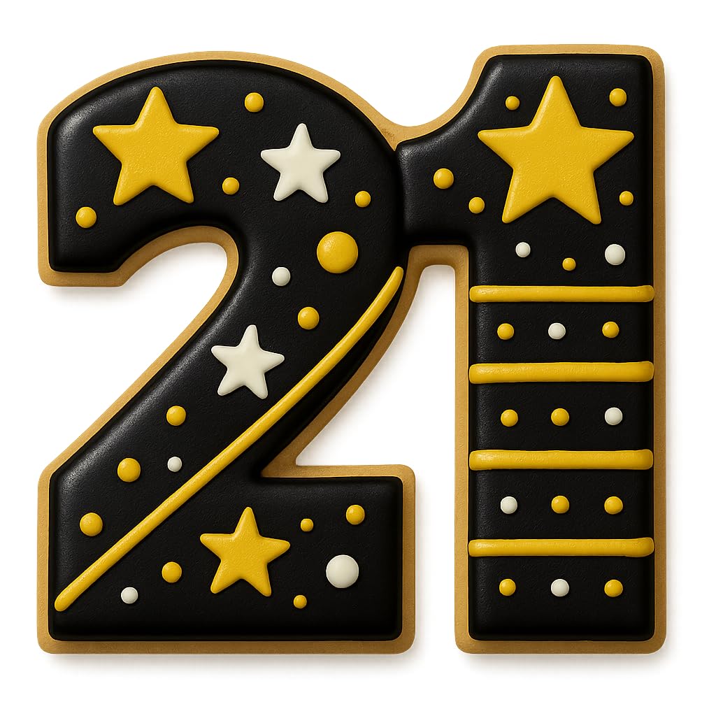 Number 21 Cookie Cutter - 3.3x3.2 Inches, Perfect for 21st Birthday Celebrations & Milestone Events (Random Color)