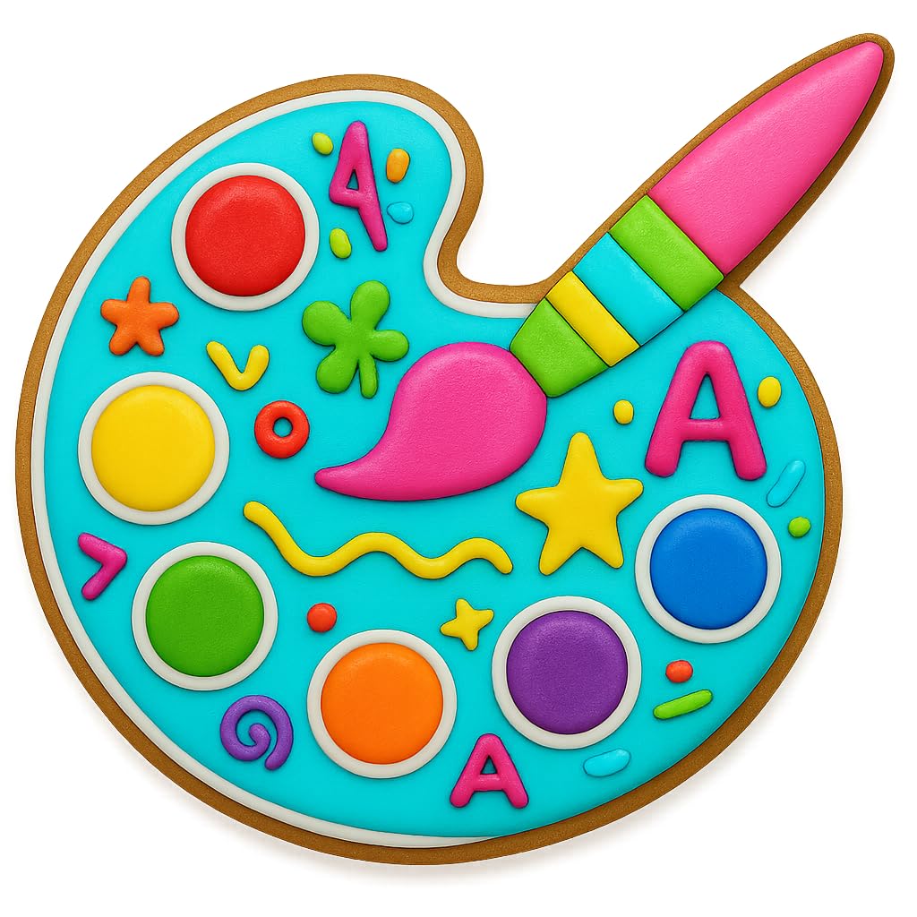 Paint Palette Cookie Cutter & Stamp 4x3.29" for Baking Fondant Clay Embosser