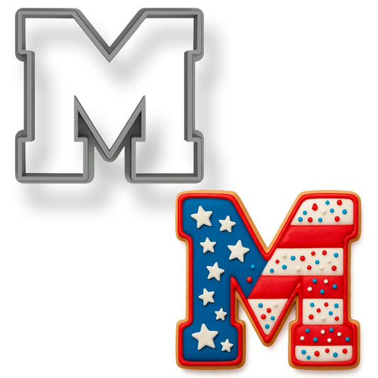 Mighty Gadget Varsity Letter M Cookie Cutter 3 Inch (Random Color)