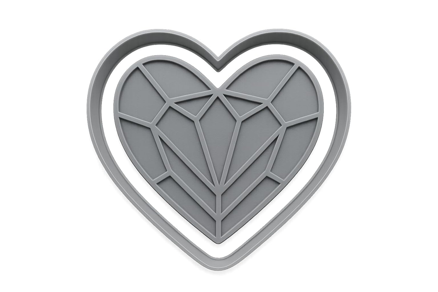 Crystal Heart Gem Cookie Cutter - 4x3.3" Premium Party Design Tool
