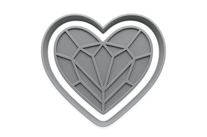 Crystal Heart Gem Cookie Cutter - 4x3.3" Premium Party Design Tool