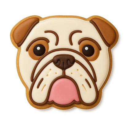 Bulldog Face Cookie Cutter & Stamp 4x3.5" for Baking Fondant Clay Embosser