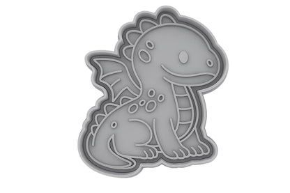 Glistening Scale Dragon Cookie Cutter - 4x3.1" Fun Party Kitchen Baking