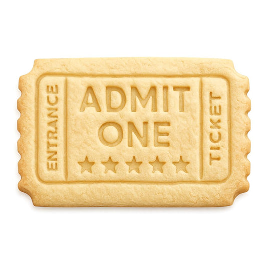 Admit One Ticket Cookie Cutter & Stamp 4x2.4" for Baking Fondant Clay Embosser