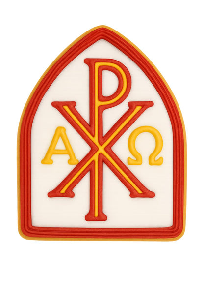 Chi-Rho Alpha Omega Cookie Cutter Style 2 - 4x3" Religious Baking Design