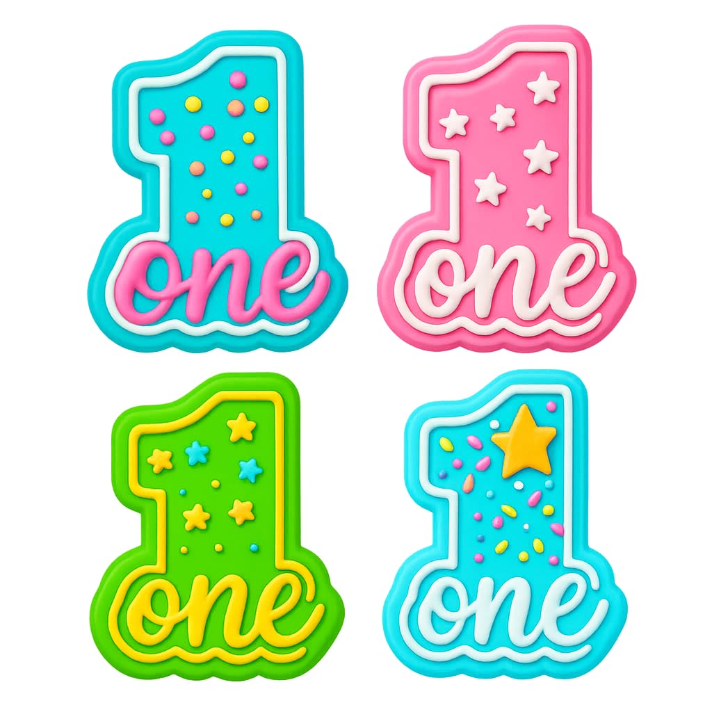 Number 1 with 'One' Cookie Cutter & Stamp 4x2.8" for Baking & Fondant Clay