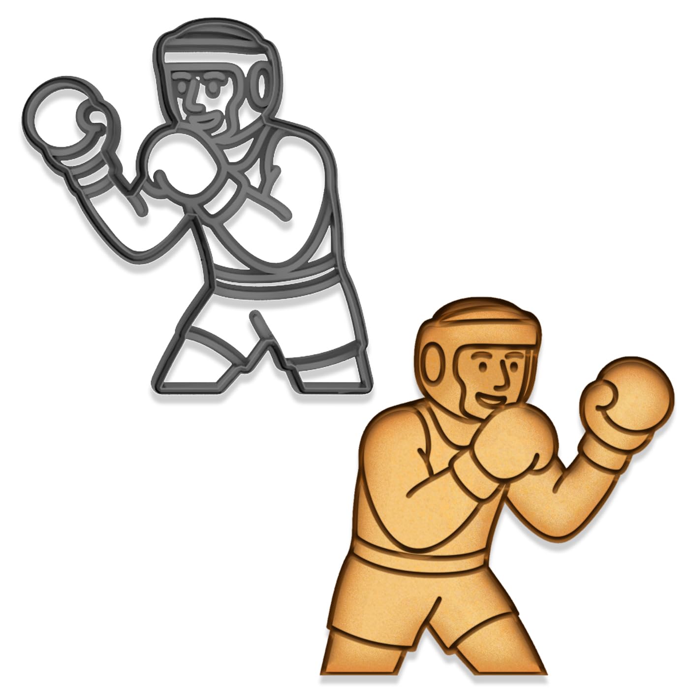 Boxing Champion Cookie Cutter - 4x3.72", Fighter Pose Design for Sports Fans and Party Treats (Random Color)
