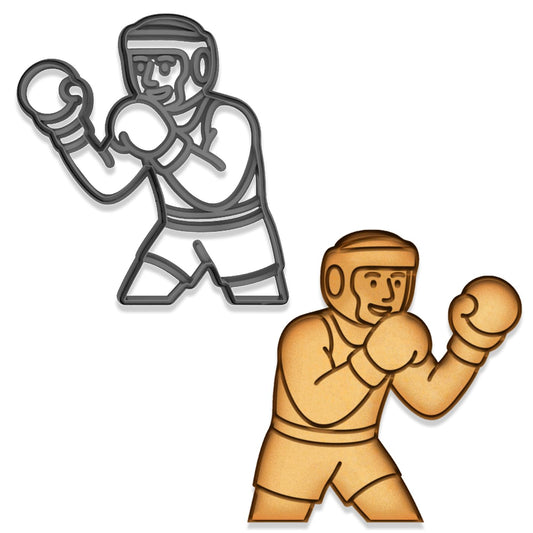 Boxing Champion Cookie Cutter - 4x3.72", Fighter Pose Design for Sports Fans and Party Treats (Random Color)