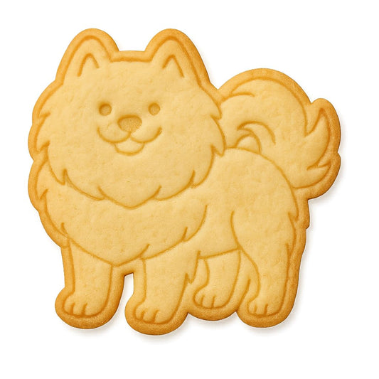 Smiling Samoyed Dog Cookie Cutter & Stamp 4x3.9" for Baking Fondant Clay Gifts