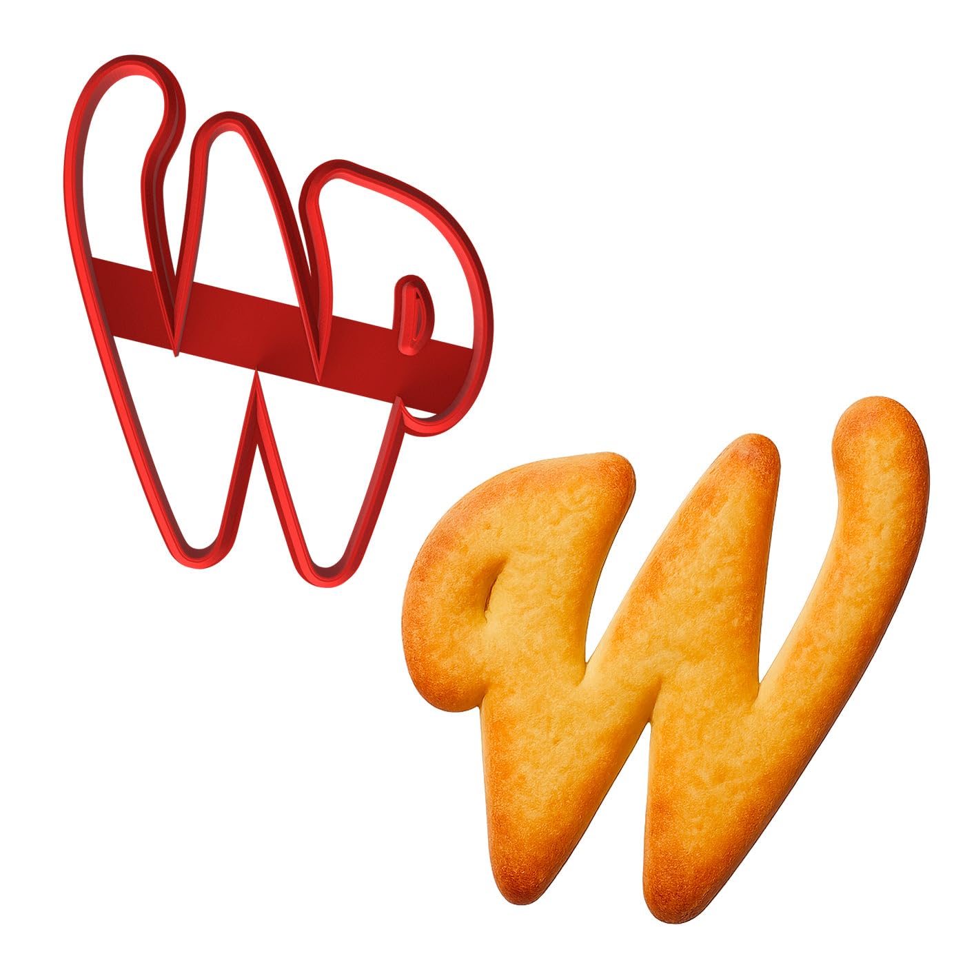Fancy Cursive Letter Cookie Cutter - 4" Tall Alphabet Baking Mold (Random Color)