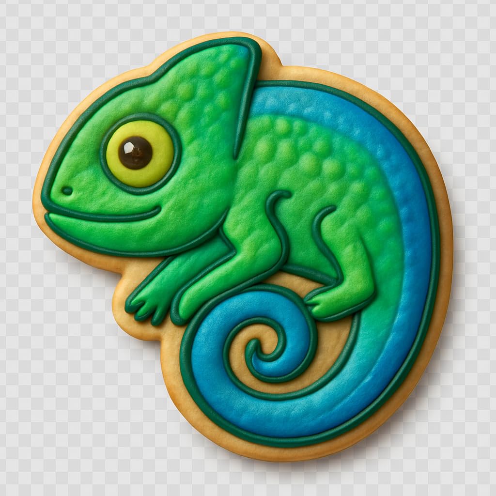 Clever Chameleon Cookie Cutter 4x3.2" Fun Baking Design