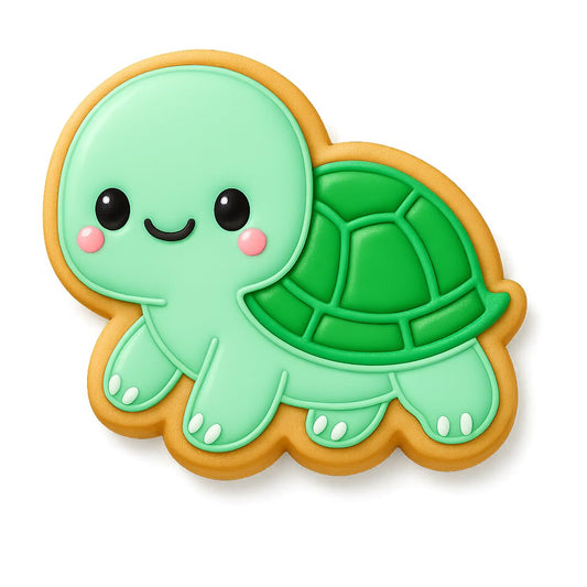 Kawaii Baby Land Turtle Cookie Cutter - 4x3.65" Fun Kids Baking Design