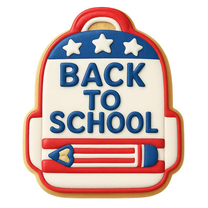 Mighty Gadget Back to School Backpack Cookie Cutter & Stamp - 4x3.2" Fun Design for Kids Baking & School Parties (Random Color)
