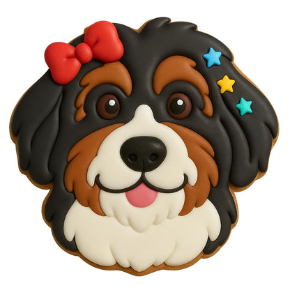 Mighty Gadget Bernedoodle Cookie Cutter and Stamp - 4x3.73", Detailed Doodle Dog Design for Fun Baking (Random Color)