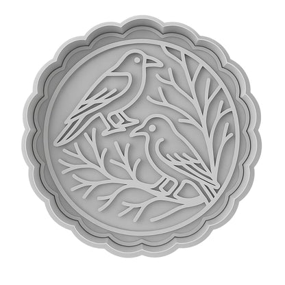 Mighty Gadget Raven and Tree Cookie Cutter & Stamp - 4x4" Intricate Pattern for Nature Enthusiasts (Random Color)