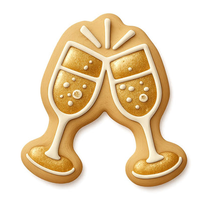 Champagne Toast Cookie Cutter - 4x3.4" Party Celebration Baking Fun