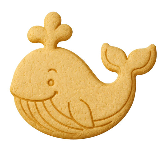 Mighty Gadget Humpback Whale Cookie Cutter & Stamp - 4x2.8" Cute Ocean Theme for Nautical Parties (Random Color)