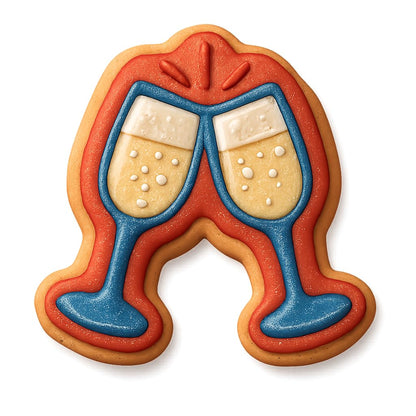 Champagne Toast Cookie Cutter - 4x3.4" Party Celebration Baking Fun