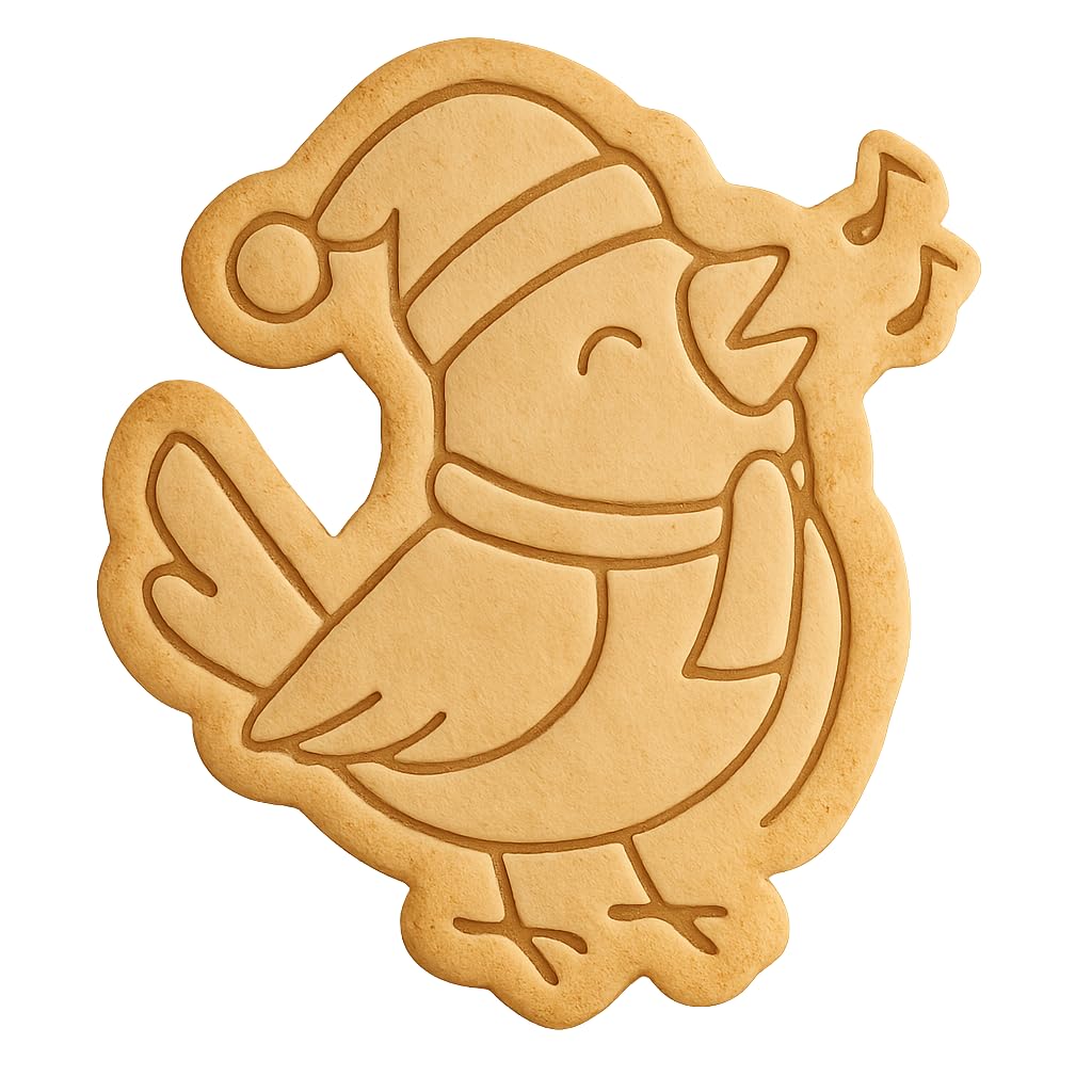 Caroling Cardinal Cookie Cutter - 4x3.4" Holiday Fun Kitchen Baking