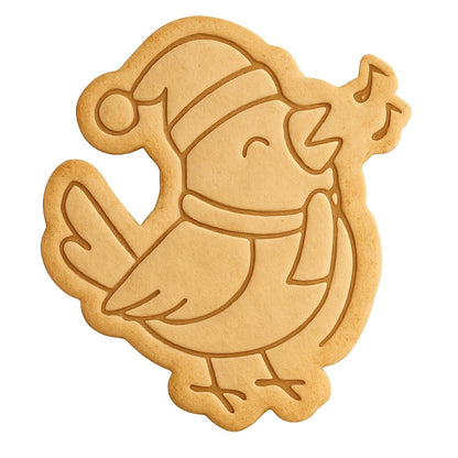 Caroling Cardinal Cookie Cutter - 4x3.4" Holiday Fun Kitchen Baking