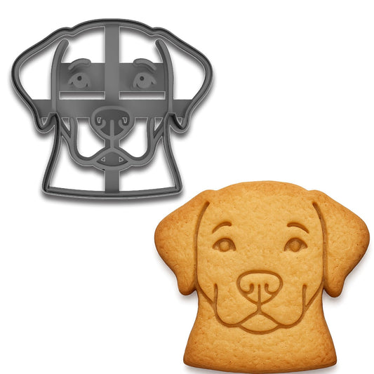 Labrador Retriever Head Cookie Cutter & Stamp - 4x3.38", Pet Treat & Cookie Making Mold (Random Color)