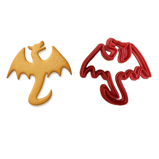 Flying Dragon Cookie Cutter - Perfect for Fantasy Enthusiasts and Bakers - 3" to 8" - Made in the USA by Mighty Gadget