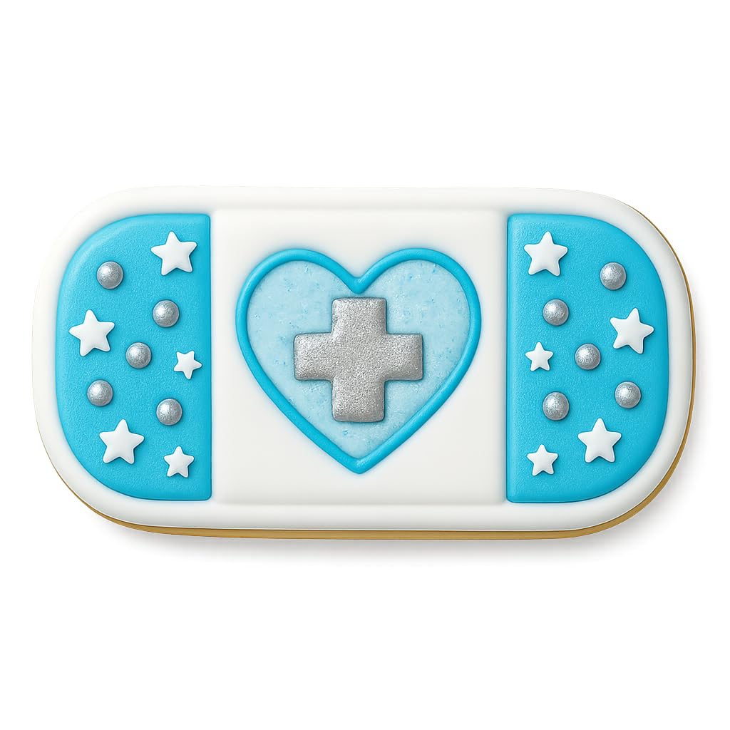 Mighty Gadget Bandage Cookie Cutter & Stamp - 4x1.75 Inches, Fun First-Aid Baking Tool