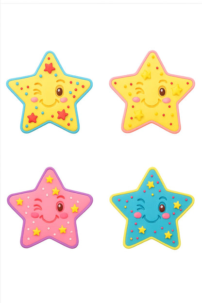Winking Star Cookie Cutter & Stamp 4x3.8" for Baking Fondant Clay Embosser