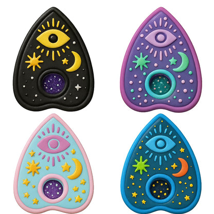 Mighty Gadget Planchette with Evil Eye Cookie Cutter & Stamp - 4x2.5" Mysterious Design for Occult Baking (Random Color)