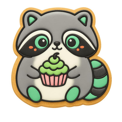 Kawaii Raccoon Cupcake Cookie Cutter - 4x3.8" Fun Kids Party Baking